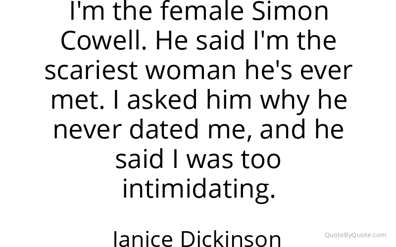 Preview image for this quote by Janice Dickinson