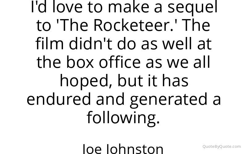 Preview image for this quote by Joe Johnston
